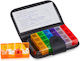Relaxdays 7-day Pill Box Case Blue Red Black 19.5x3.5x13.5 Cm