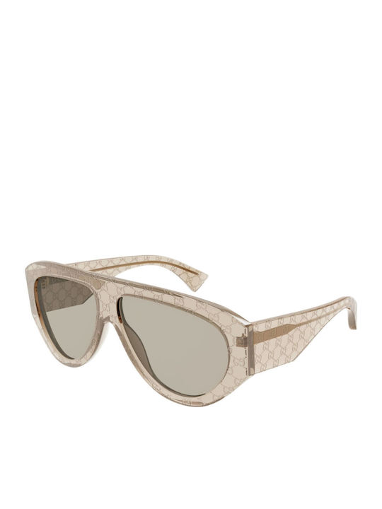 Gucci Унисекс Слънчеви Очилa с Бежова Рамка и Бежови Стъкла GG2128S 005