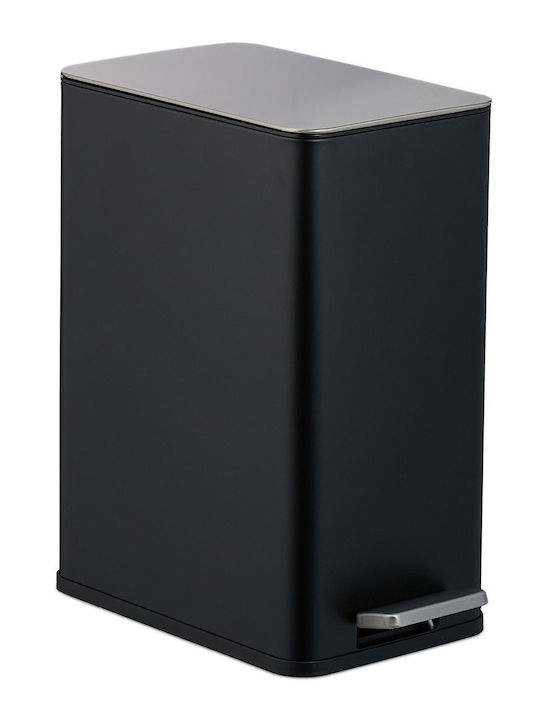 Relaxdays Metallic Bathroom Bin 10l Black