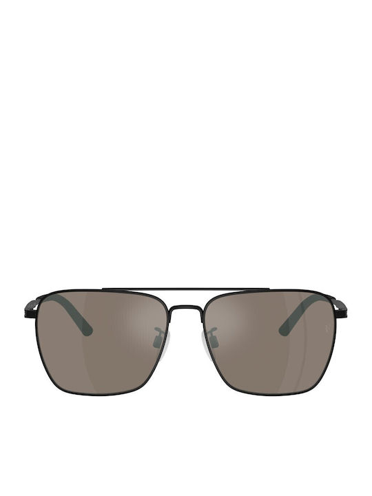 Oliver Peoples Unisex Sonnenbrillen mit Schwarz Metallischem Rahmen und Braun Glas