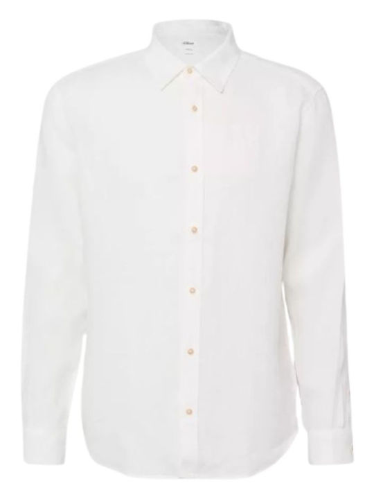 s.Oliver Long Sleeve Linen Shirt Creme