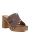 Mules With High Heel In Brown Colour