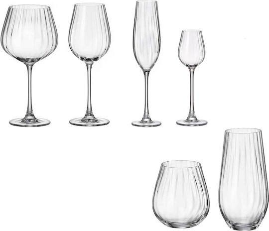 Crystal Bohemia Set of Glasses for White and Red Wine Crystal Goblet 580ml 72 Pieces