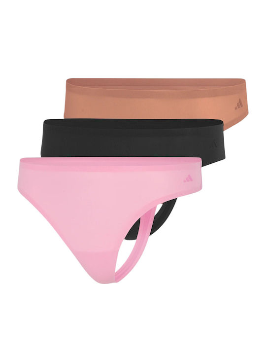Active Active Γυναικεία String 3Pack χωρίς Ραφές Πολύχρωμο