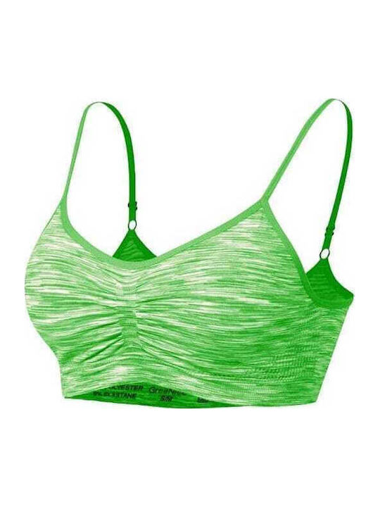 Women's Athletic Sports Bra Push Up Green with Lining