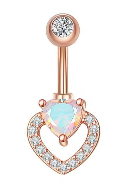 Amalfi Accessories Bauchnabel Piercing Rosa Vergoldet