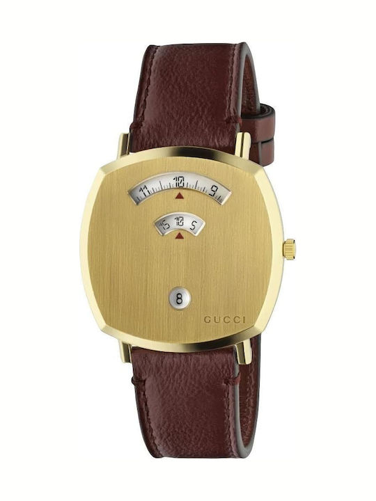 Gucci Men's Watch 35mm Battery with Burgundy Leather Strap