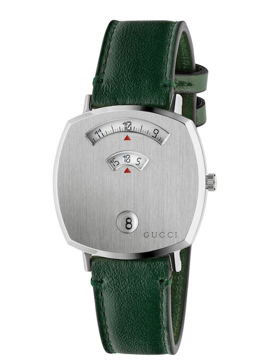 Gucci Men's Watch 35mm Battery with Green Leather Strap
