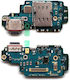 Πλακέτα Samsung S918b Galaxy S23 Ultra 5g Επαφή Φόρτισης Sim Reader & Μικρόφωνο Original