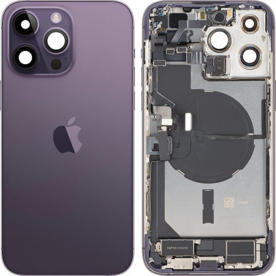 Apple iPhone 14 Pro Max Rückseite Batteriedeckel Glas Mittleres Rahmen Vollständige Ersatzteile Dunkles Lila Grad A