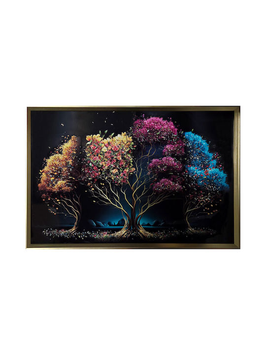 Wall Painting 90x60 With Frame Embossed Strass ...