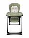 Foldable Highchair with Adjustable Height Green