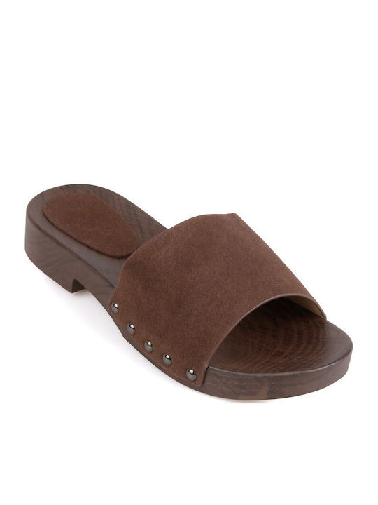 Flache Damen Sandalen Braun