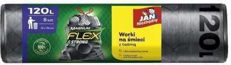 Jan Niezbędny Biodegradable Trash Bags Capacity 120lt 8 Pieces Black