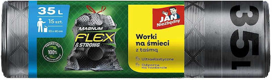 Jan Niezbędny Biologisch Abbaubare Müllsäcke mit 35lt Kapazität 15 Stück Schwarz