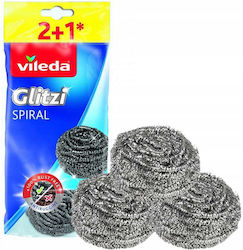 Vileda Glitzi Spiral Steel Scrubbers 3 Pcs