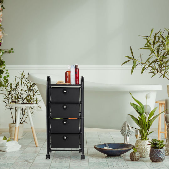 Relaxdays Troleu Metalic Cu 5 Locuri Negru 10034354_46