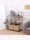 Relaxdays Troleu De Bucătărie Metalic Cu 3 Locuri Maro 80x40x87cm