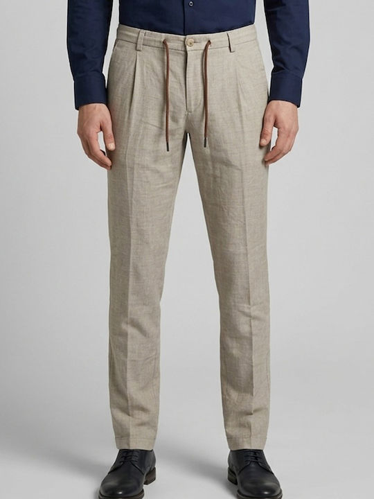 Herrenhosen Chinos Elastisch in Regulär Farbe Beige