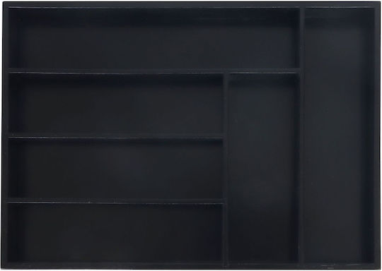Relaxdays Wooden Drawer Cutlery Tray 35.5x25.5x5 cm Black