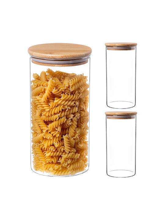 Kadax Set 3Stücke Lebensmittelgläser Allgemeine Verwendung mit Deckel Glas Transparent 1400ml 3Stücke