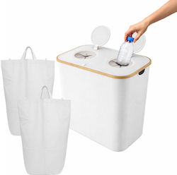 Relaxdays Coș De Gunoi Din Plastic Pentru Reciclare 140 L Alb Relaxdays Coș De Gunoi Din Plastic Pentru Reciclare 140 L Alb