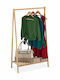 Relaxdays Kleiderständer aus Bamboo Braune 120x35cm
