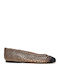 Leather Women's Ballerina Shoes Bronze
