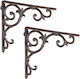 Relaxdays Raft De Colț Din Metal Maro 245x245mm 2 Bucăți 10032098_93