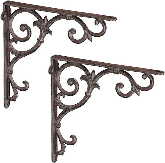 Relaxdays Raft De Colț Din Metal Maro 245x245mm 2 Bucăți 10032098_93