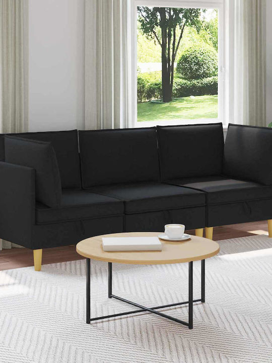 Corner Couch with Storage Space Black 210x70x82 cm