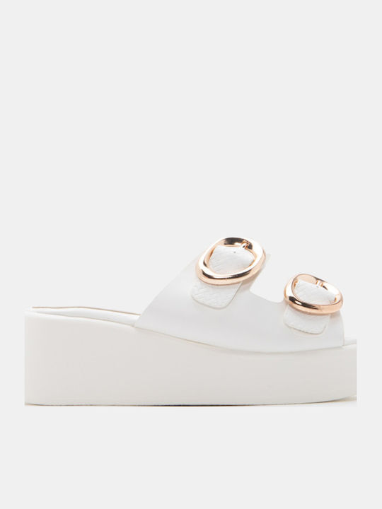 Women's Flat Sandals Flatforms White