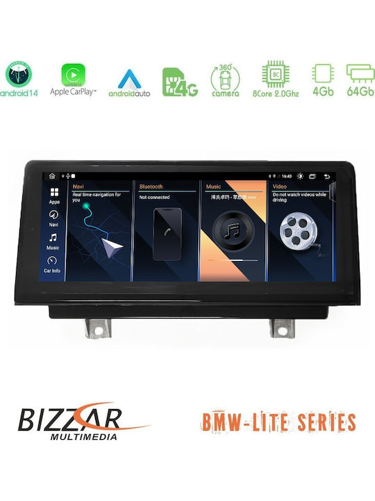 Bizzar Ηχοσύστημα Αυτοκινήτου για BMW Σειρά 3 / F30 / F32 2013-2017 (Bluetooth/USB/AUX/WiFi/GPS/Apple-Carplay/Android-Auto/CD) με Οθόνη Αφής 10.25"