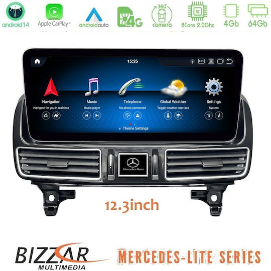 Bizzar Car Audio System for Mercedes-Benz ML / GL Class 2012-2015 (Bluetooth/USB/AUX/WiFi/GPS/Apple CarPlay/Android Auto/CD) with 12.3" Touch Screen