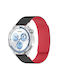 Silicone Strap Striped Texture Magnetic Clasp Garmin Vivoactive 4s Vivomove 3s Black Red