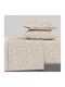 Astron Italy Emily Set Double Bed Sheets With Rubber Hugger 160x200+40cm Beige 4 Pieces