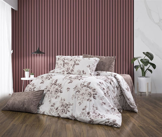 Dimcol Veroniki Bettlaken Super-Doppel 4 Stück 220x240cm Weiß-Mocha