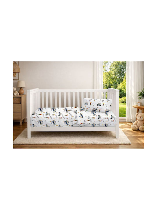 Dimcol Fitted Animal Grand Prix 589 White 70x140cm