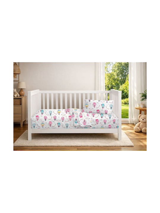 Dimcol Baby Bettlaken Für Krippe Baumwolle Angepasst Floating Zoo 597 Weiß 70x140cm