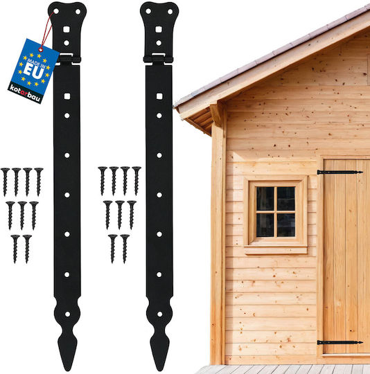 Kotarbau Balcony Hinge Doors Shutters Gates Balcony Steel Black 400 Mm Set 2 Pcs