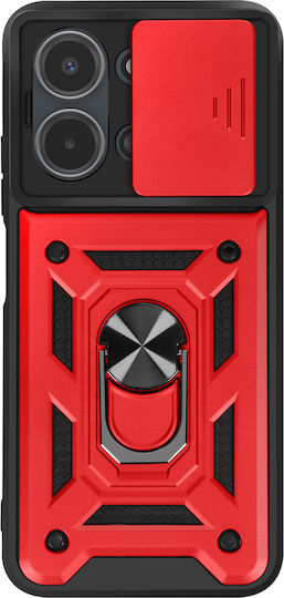 Mayaxess Case Xiaomi Redmi 15c Shockproof Mil-std 810g Camera Cover Ring Stand Red