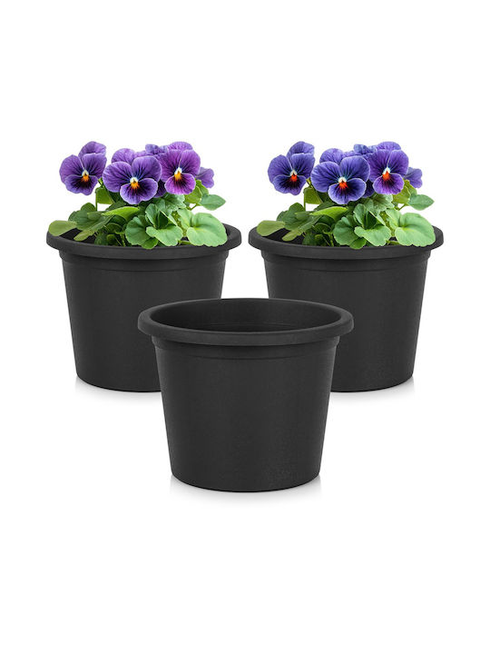 Vilde Set 3 Ghivece De Flori Din Plastic Negre Vilde Set 3 Ghivece De Flori Din Plastic Negre