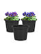 Vilde Set 3 Ghivece De Flori Din Plastic Negre