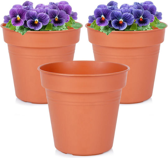 Progarden Set 3 Brown Plastic Flower Pots Progarden Set 3 Brown Plastic Flower Pots