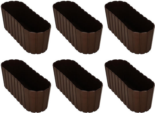 Kotarbau Set 6 Planter Box-uri Din Lemn Maro