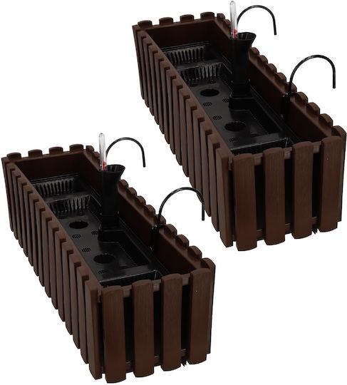 Kotarbau Set 2 Hölzerne Blumenkästen Braun
