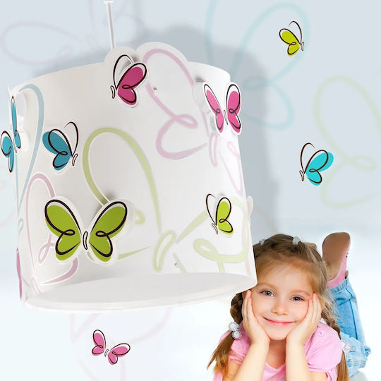 Ango Butterfly Μονόφωτο Παιδικό Φωτιστικό Κρεμαστό από Πλαστικό 15W με Υποδοχή E27 Λευκό 16.5cm
