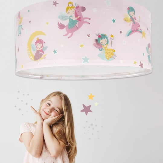 Ango Dreams Einfaches Licht Kinderzimmer-Deckenleuchte aus Kunststoff mit E27-Fassung Rosa