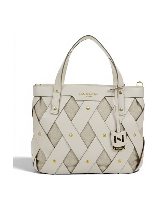 Leder Damen Schultertasche Beige