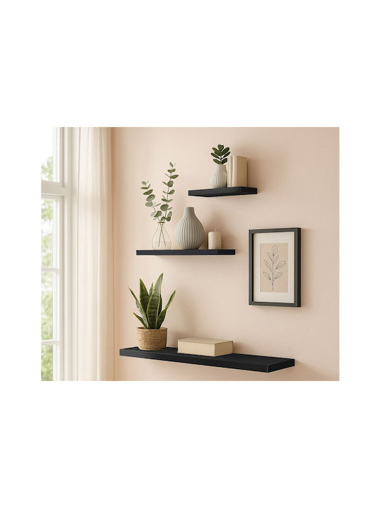 Ράφι Τοίχου Floating Black 50x22.8x3.4εκ.